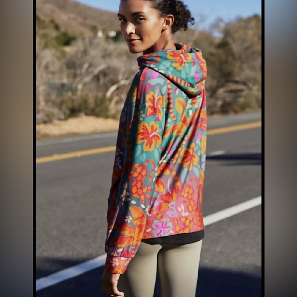 FARM Rio x Anthropologie Jersey Jungle Print Hoodie Size L